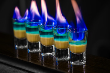 Shots with absent in nightclub