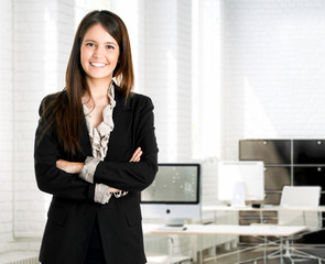 Smiling businesswoman in the office