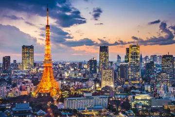Poster Im Rahmen Tokio, Japan am Tokyo Tower © SeanPavonePhoto