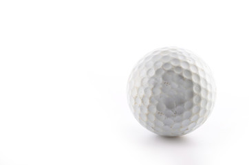 Golf ball isolated white background