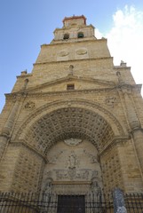 Fototapeta na wymiar Tower church in Utrera, Andalusia, Spain