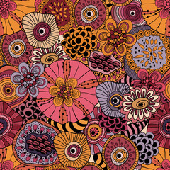 Vector Abstract Seamless  Floral Composition