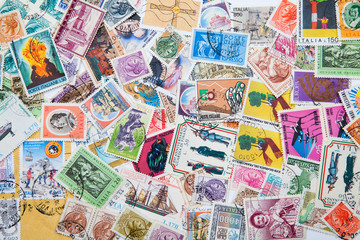 Fototapeta na wymiar Old postage stamps