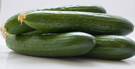 Cucumbers isolated on white .