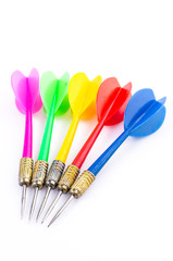 Color darts on isolated white background