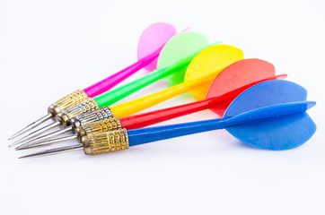 Color darts on isolated white background