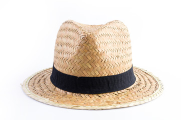 Straw hat on isolated white background