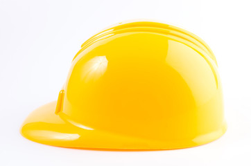 Yellow hard hat isolated on white background