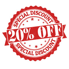 Special discount 20% off stamp