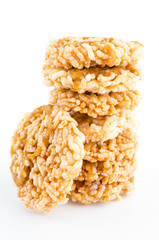 rice crust thai isolated white background