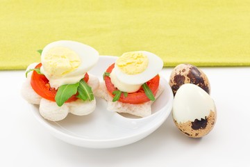 canape with quail eggs