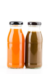 Vegetable juice bottle isolated white background