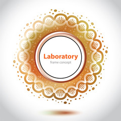 Abstract orange medical laboratory circle element.