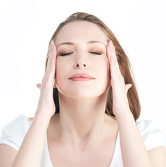 Portrait of woman isolated on a white background