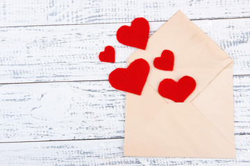 Beautiful old envelope with decorative hearts