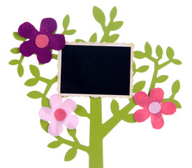 Holder in form of tree with instant photo card isolated on