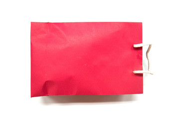 Red shopping bag on white background