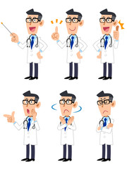医者　6種類のポーズと仕草