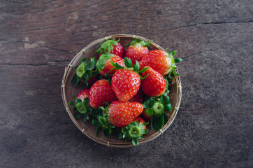 Fresh strawberries on basket