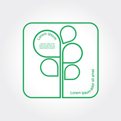 Eco Green Tree logo template. Vector