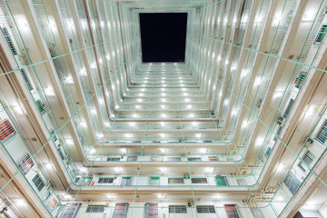Interior of Twin tower type building in Hong Kong