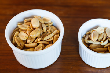 Salted peanuts. Nuts in a Small Bowl