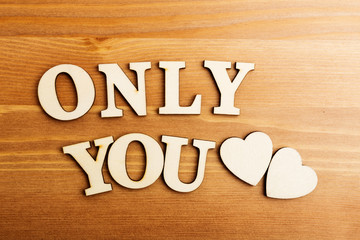 Only You wooden text