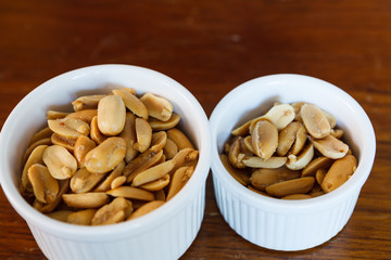 Salted peanuts. Nuts in a Small Bowl