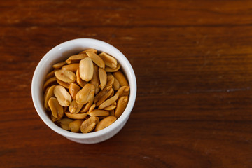Salted peanuts. Nuts in a Small Bowl