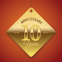 10th Anniversary poster / template/ tag design Vector Background