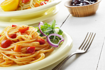 Spaghetti marinara pasta salad