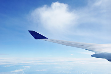 Fototapeta na wymiar Blue sky view from the airplane