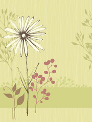 Seamless Flowers Card Green