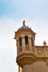 Historic  buildings with lace fronts of city Valencia  Spain