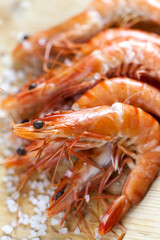 appetizing shrimps with copy space