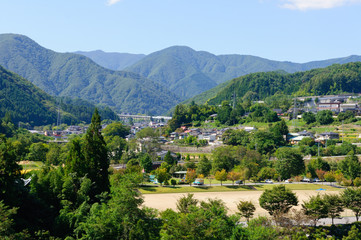 Fototapeta na wymiar Landscape of Achi village in Southern Nagano, Japan