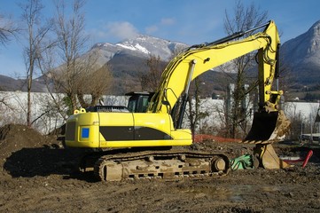 backhoe on a construction site