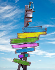 Colorful direction signs