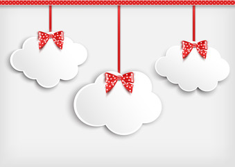 Background with paper cloud.