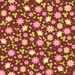 Spring seamless with flowers.