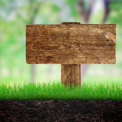 Sign in park with soil