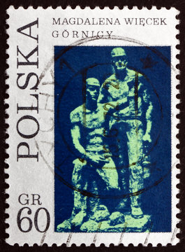 Postage stamp Poland 1971 Miners, by Magdalena Wiecek