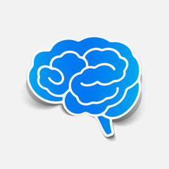 brain sticker, realistic design element