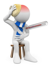 3D white people. Human flu