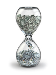 Deposit or investment. Growth of the dollar. Hourglass.