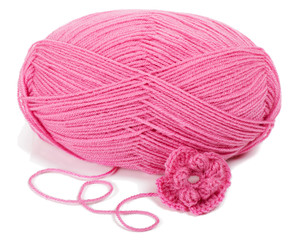 ball of yarn  and   flower