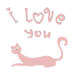 love card with cute cat