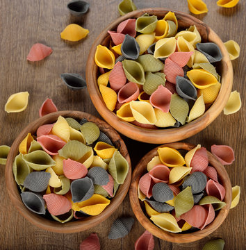 multicolored pasta