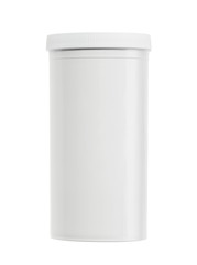 Plastic medical can isolated on white background