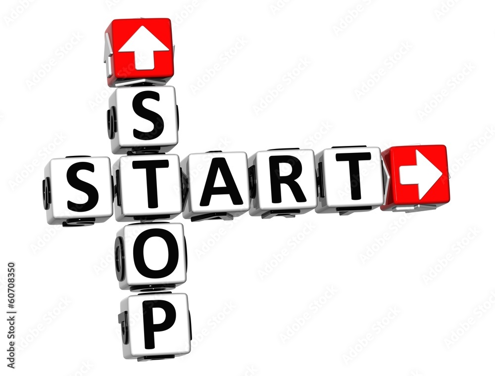 Poster 3d start stop button click here block text